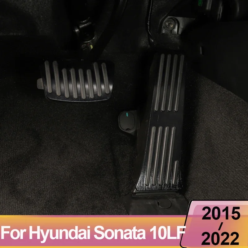 

Алюминиевые накладки на педали газа и тормоза для Hyundai Sonata 10 LF 2015-2023, противоскользящие, для стайлинга автомобиля