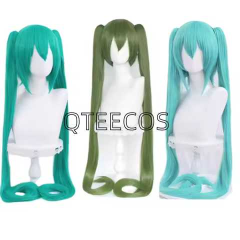Vocaloid Miku Cosplay Wig Anime Women New Year Christmas Halloween Party Long Kimono Green Wigs