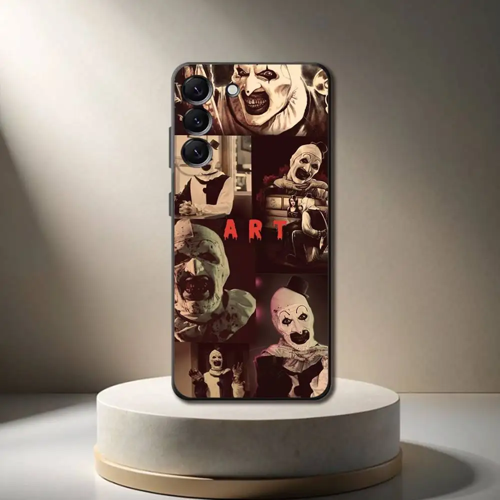 Capa de telefone engraçada A-Art the C-Clown para Samsung Galaxy A 73,72,51,53,52,71,22,5G,Note,J7,8,9 Capa preta macia