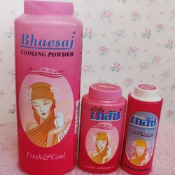 Thai Bhaesaj Cooling Powder Prickly Heat Body Talcum 300g Bottle Refreshing And Soothing