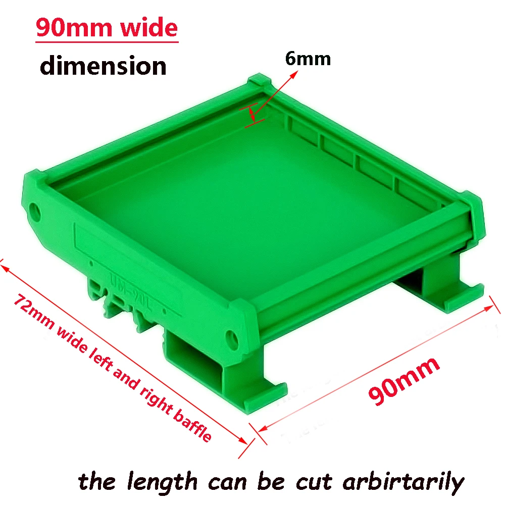 90mm Wide PCB Relay Module Rack Card Slot Electrical Circuit Board PLC Rail Base Installation Bracket Industrial Control Shell