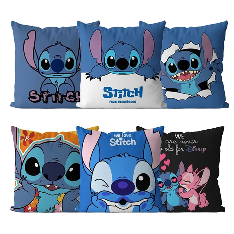 Stitch Pillow Case Cartoon Anime Cute Blue Pillowcase Boys Girls Japanese Cushion Car Sofa Pillows Decoration Home Birthday Gift