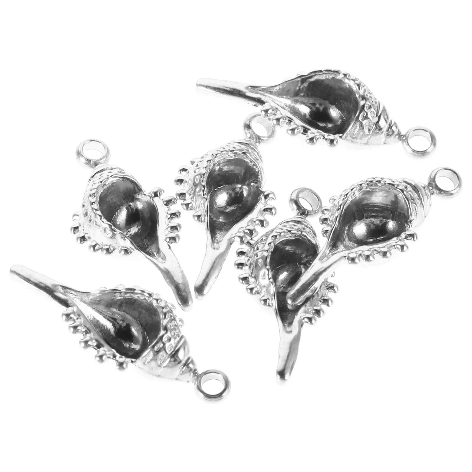 

6Pcs Unique Conch Shaped Pendants Stainless Steel Charms for Jewelry Making Necklaces Bracelets Earrings Craft