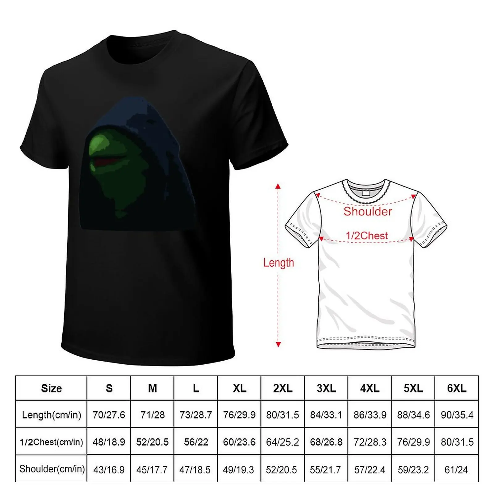 Pixel Dark Kermit T-Shirt Basic Short Sleeve Cotton Blend T-Shirt