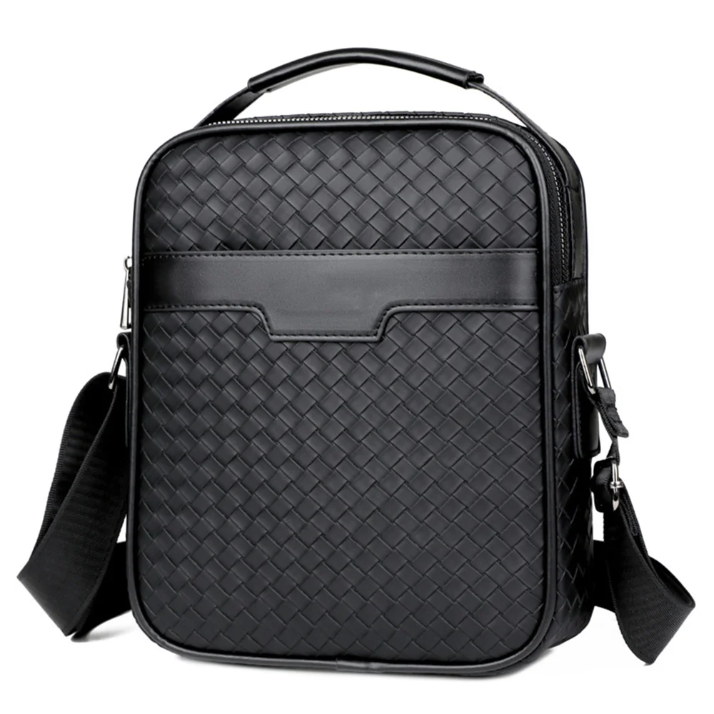 Descanso vertical masculino Crossbody Bag, Business Mailman Bag, bolsa de ombro tecida, opções de cores versáteis, elegante