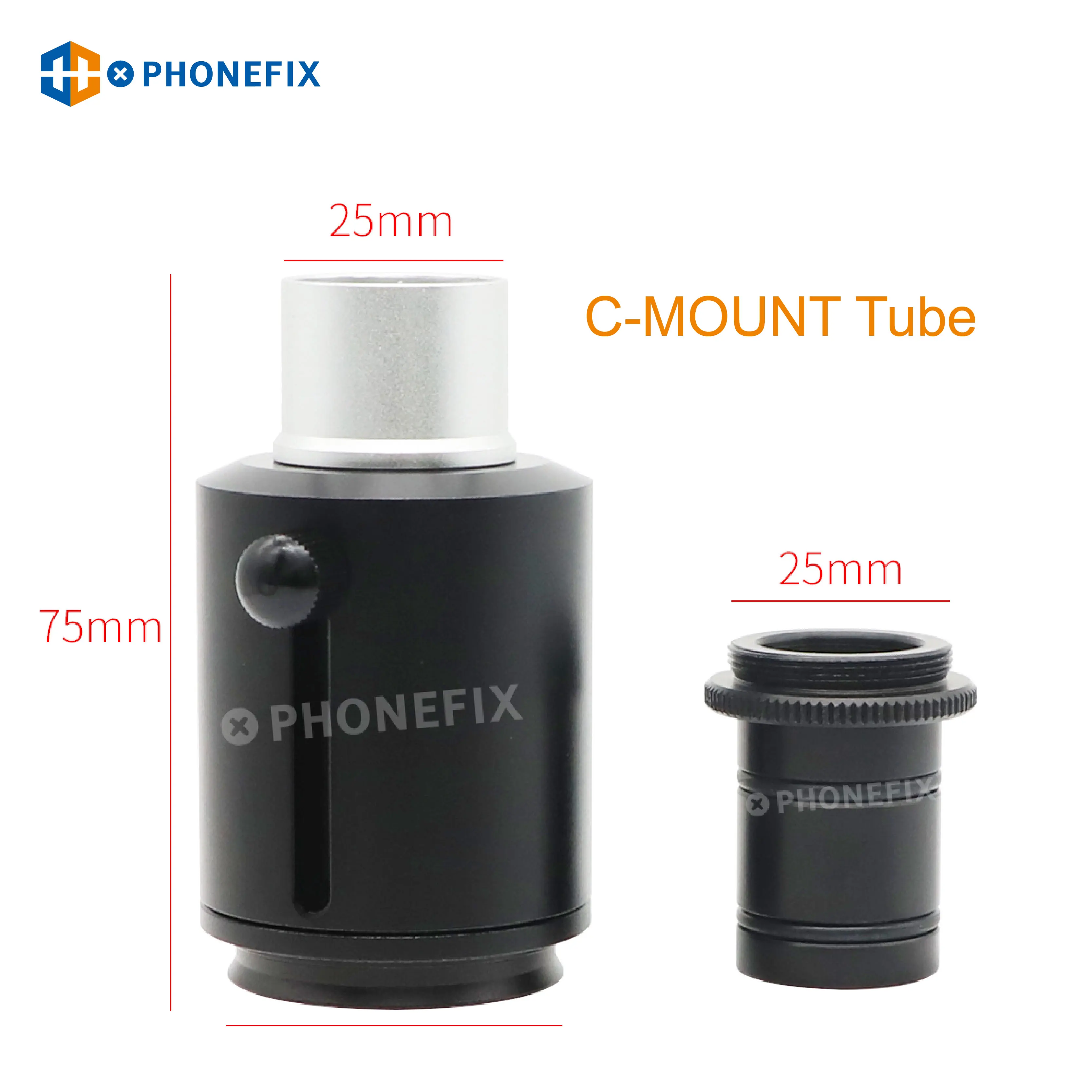 25mm C Mount Microscope Adapter 38mm CTV Electronic Eyepiece  Stereo Microscope Camera Adapters for Microscope CCD Camera