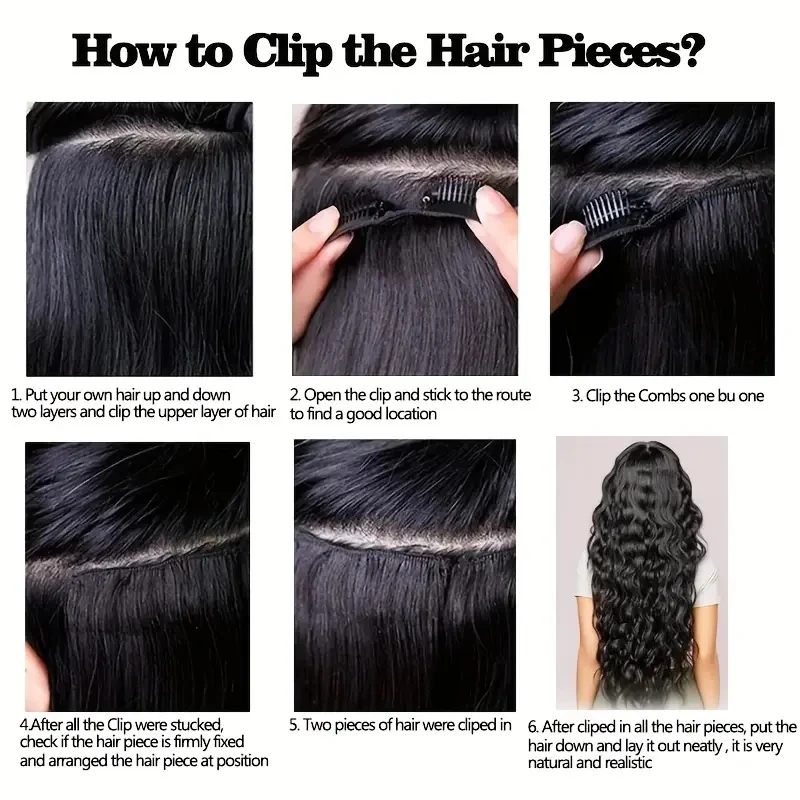 كليب في وصلات الشعر مشبك شعر بشري حقيقي Ins 70 جرام شعر طبيعي مفرود كليب في ملحقات لينة حريري غير مرئية حافة الشعر الحقيقي #4