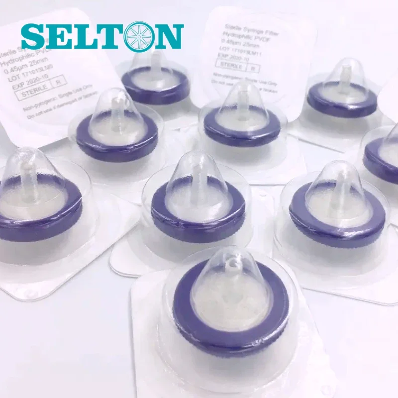 13mm Lab Sterile Syringe Filter MCE PTFE PVDF PES Nylon CA Micron Sterile Syringe Filter For HPLC - Image 5