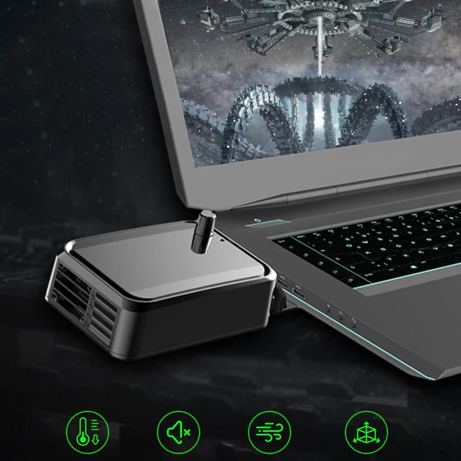 Laptop Cooling Fan Air Extracting Laptop Cooling Low-Noise CPU Radiator For Multitasking Work Video Rendering Intensive Game