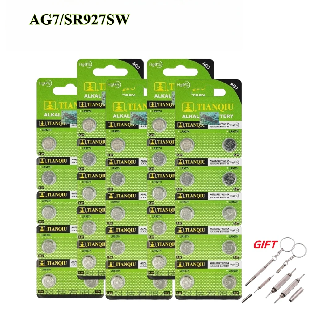 5-50PCS AG7 battery SR927SW 395 Button Cell Battery LR927 LR57 SR927W 399 395A Alkaline Batteries for Watches Toy