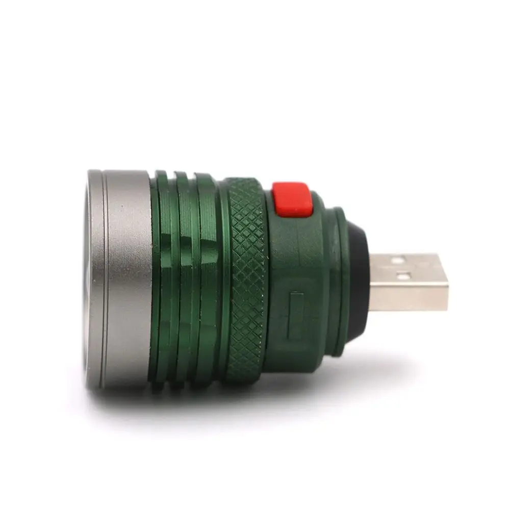 Interface USB Mini Lanterna, Power Bank, Flash Light, Zoomable Torch, 3 Modos