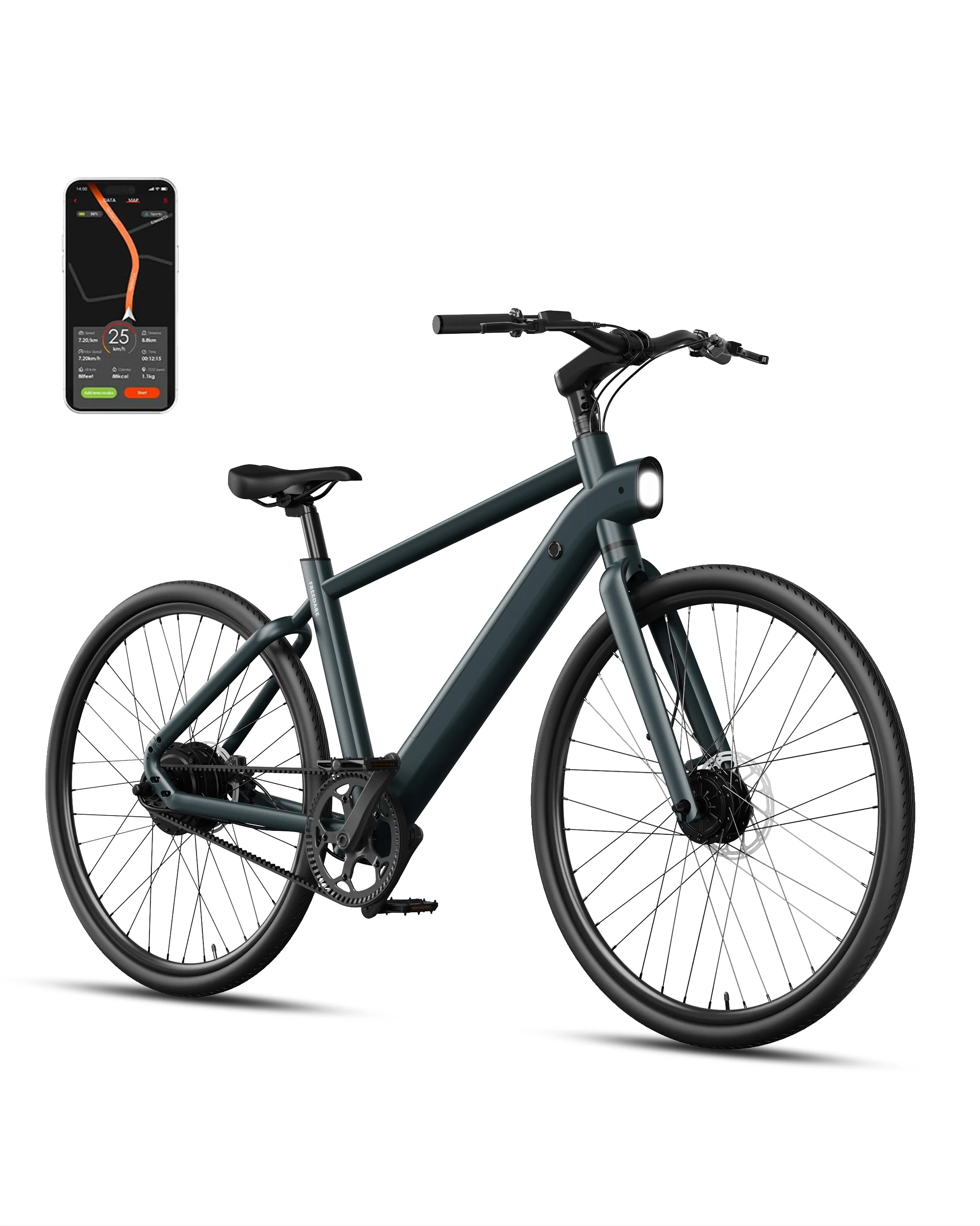 Freedare Electric Bicycle 250W Brushless Motor 36V10AH Battery ebike Dual Disc Brake Adult City 27.5 Inch Tire Carbon Belt Ebike image 2