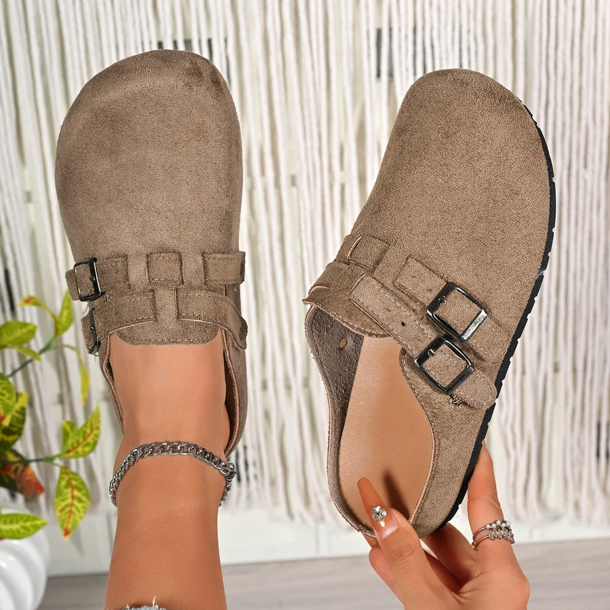 

Women Slippers French Style Outdoor Fashion Sandals Thick Bottomed Slip-On Slippers Large Size Clog Shoes Platform Slides Women