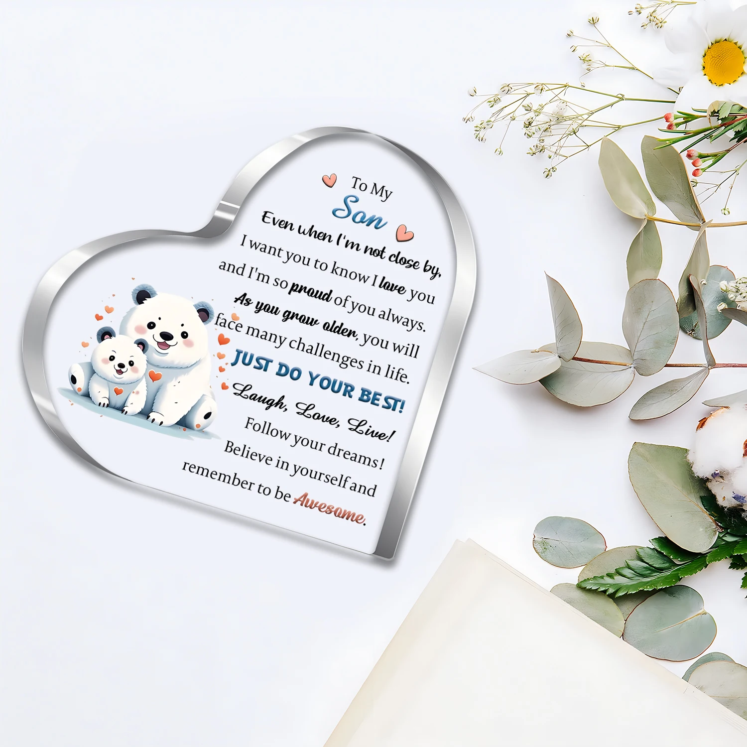 Son Acrylic Plaque Graduation Inspirational Men Birthday Gifts Desk Sign Appreciate Christmas Home Ornaments Decoration