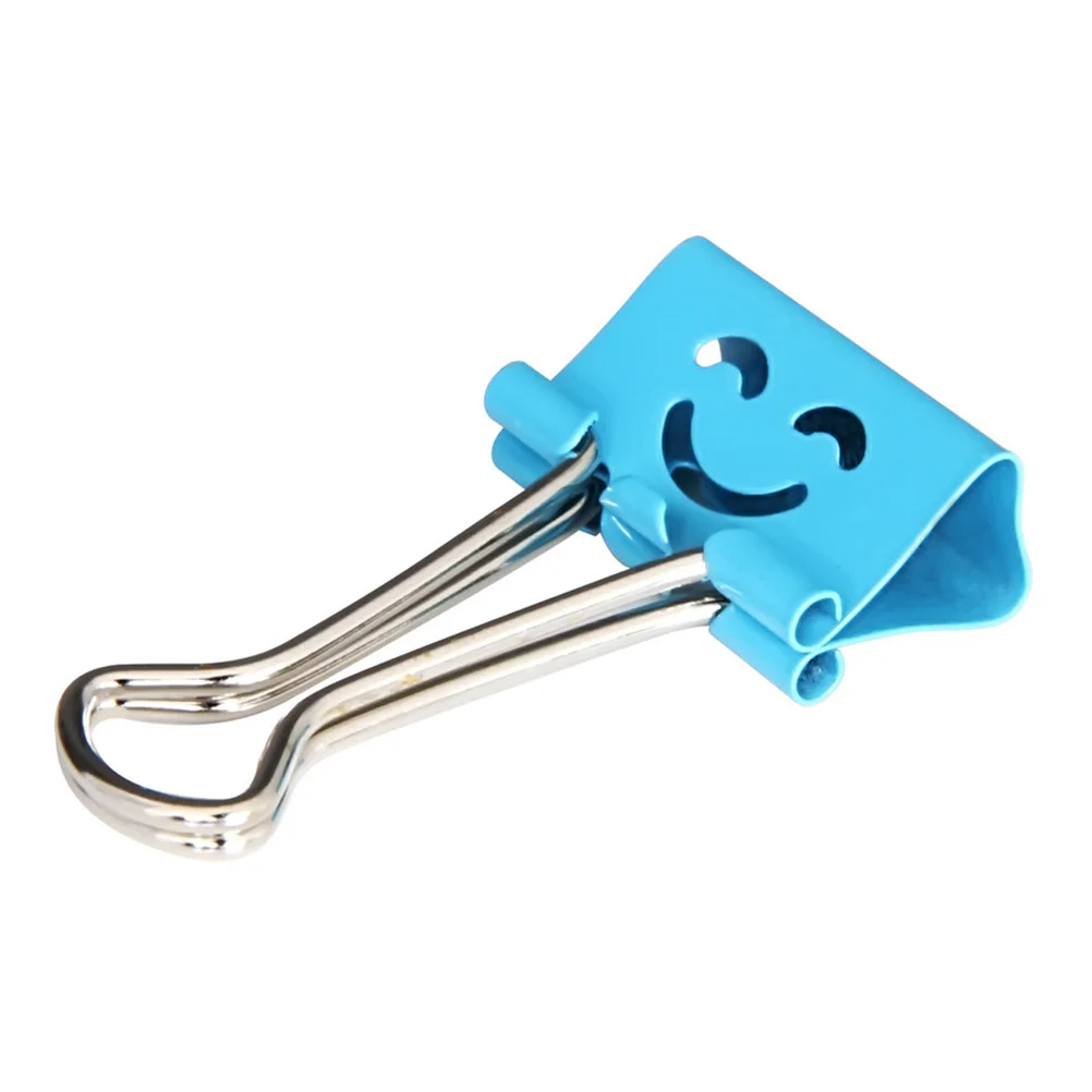 40pcs Binder Clips Smile Face File Paper Clip for Home School Office (Mixed Color) Paper Binder Clip File Clips