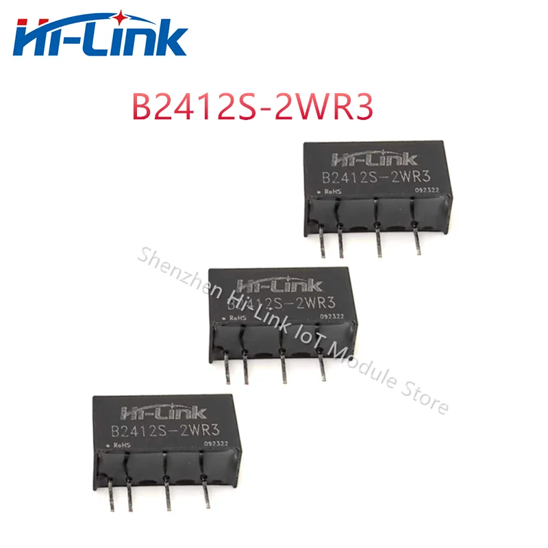 Hilink-Mini Módulo de Alimentação DC, 24V a 12V, 16mA, 2W, B2412S-2WR3, Baixo Consumo de Energia, Isolamento, 5Pcs, Lot