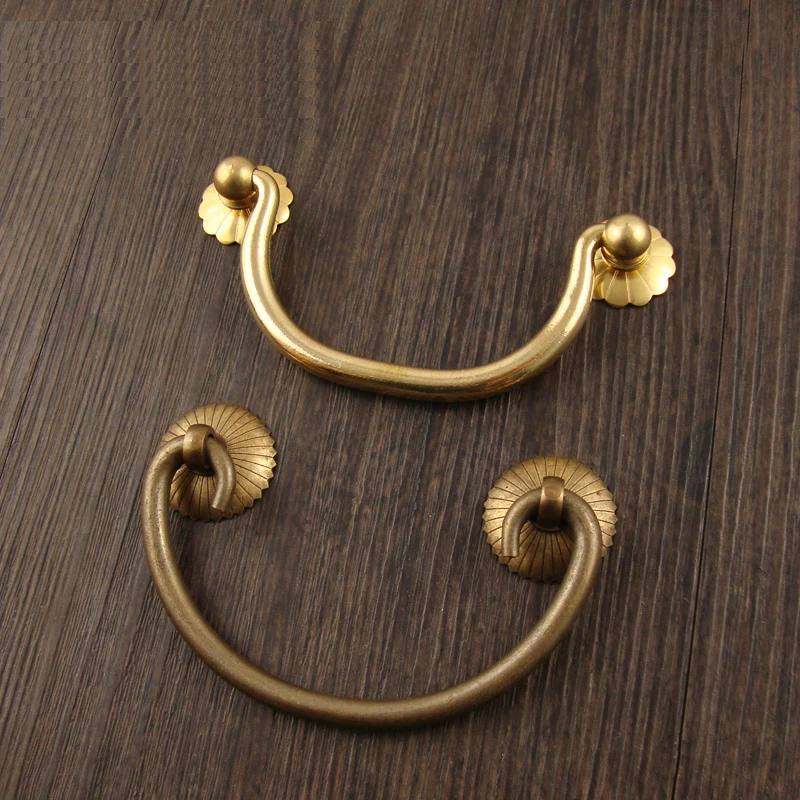 

1PCS Vintage Drawer Brass Handle Wooden Box Hardware Accessories Handle Chinese Style Antique Medicine Cabinet Copper Handle