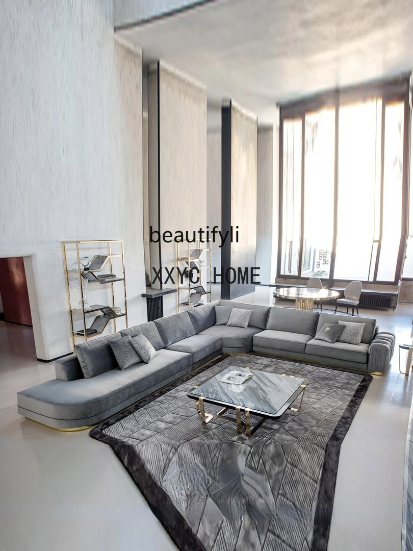 Italian Light Luxury Tea Table Living Room Home Large Apartment 1.2M Or More Stainless Steel Marble Coffee Table