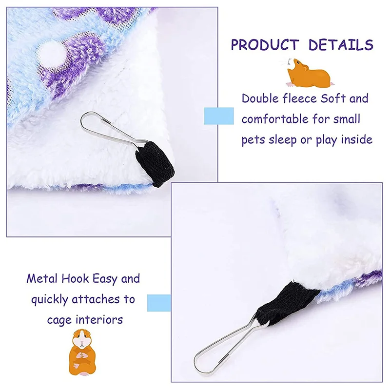 ABWP-4 Pieces Guinea Pig Rat Hammock Guinea Pig Hamster Ferret Hanging Hammock Toys Bed For Small Animals Chinchilla Small