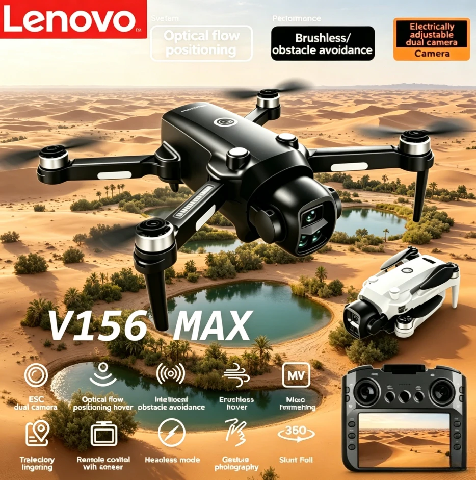 Lenovo V156MAX GPS RC Drone with Screen Remote 8K Aerial Cam