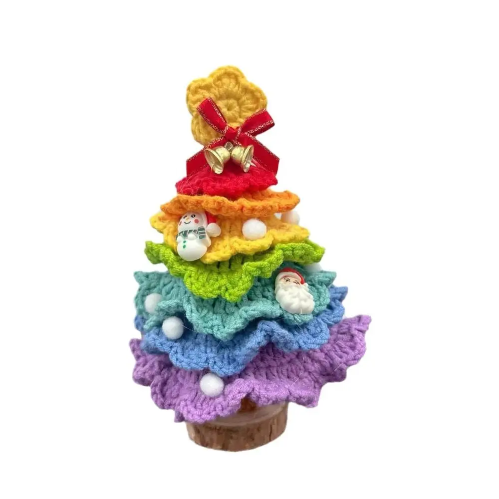 

Handmade Crochet Christmas Tree Decor Mini Finished Christmas Tree Potted Knitted Flower Plants Pine Creativity