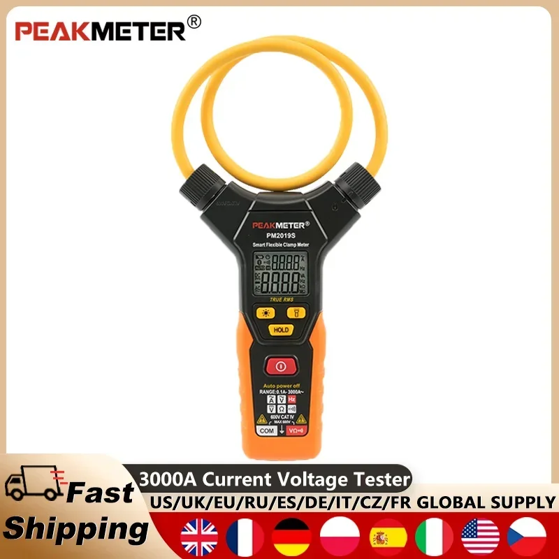 PEAKMETER PM2019S 3000A Digital Flexible Clamp Meter Your Professional Choice for AC/DC Multimeter Tests in Electric Instruments