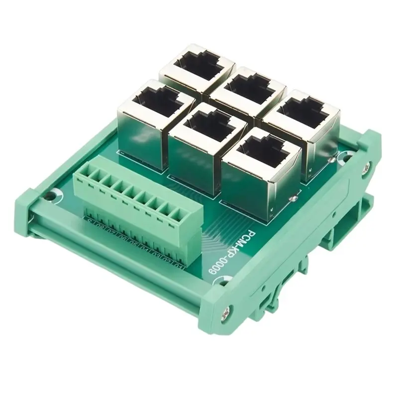 Hot Sale-RJ45 To Terminal Block 6 Way Adapter For DIN Rail Ethernet Network Breakout Board In For Industrial Automation PLC Cont