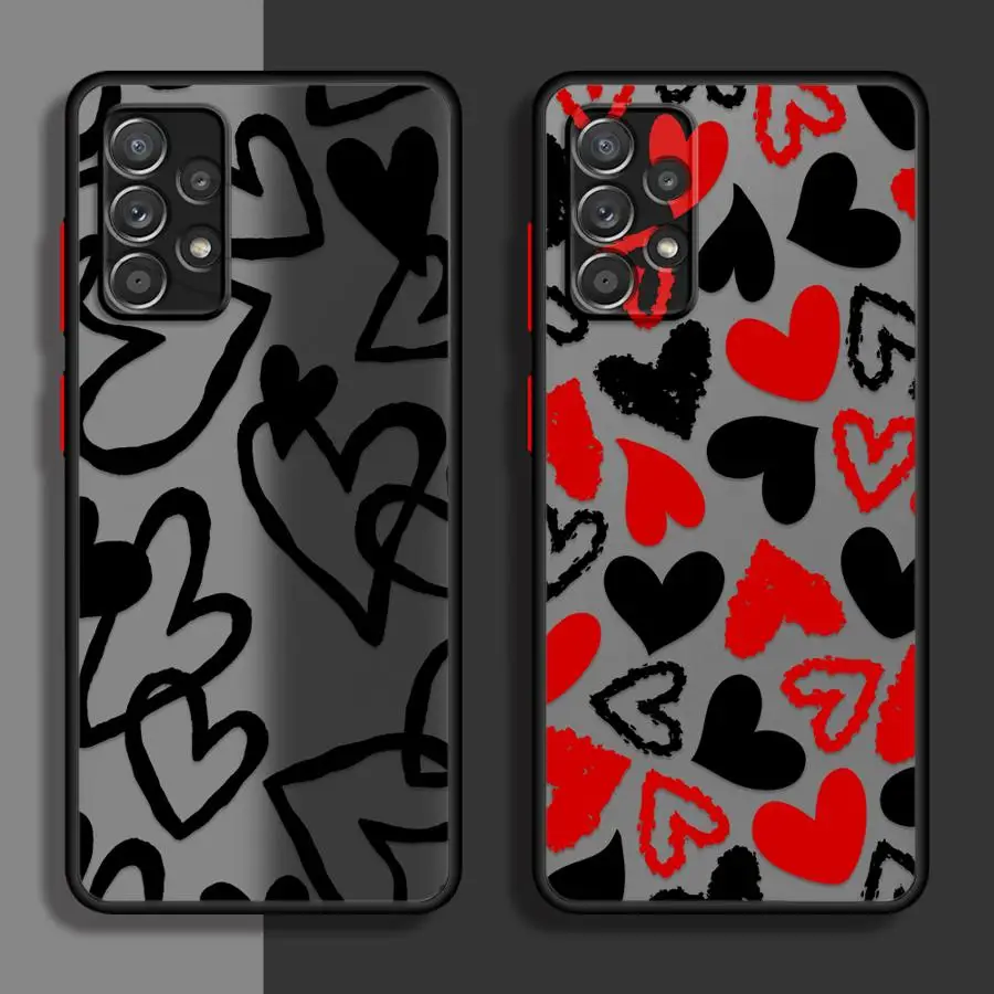 

Case for Samsung Galaxy A22 A53 A35 A36 A21s A34 A73 A52 A56 A24 A25 A26 A54 Back Phone Cover Beautiful Love Love Heart