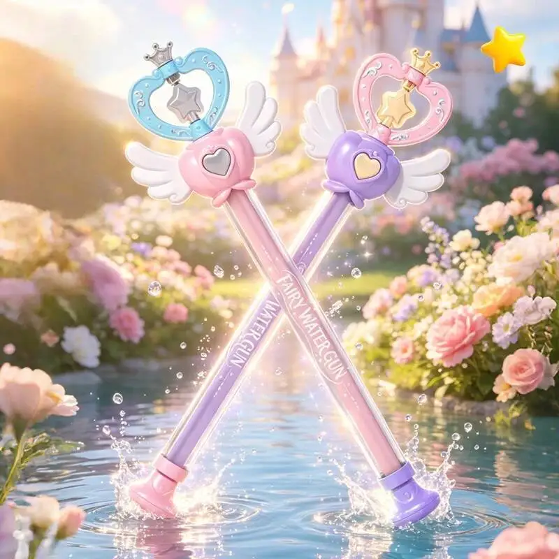 Magical Fairy Wand Water Gun Multi-Hole Pull-Type Water Battle Cannon Summer Outdoor Long Distance Fire Works Water Toys