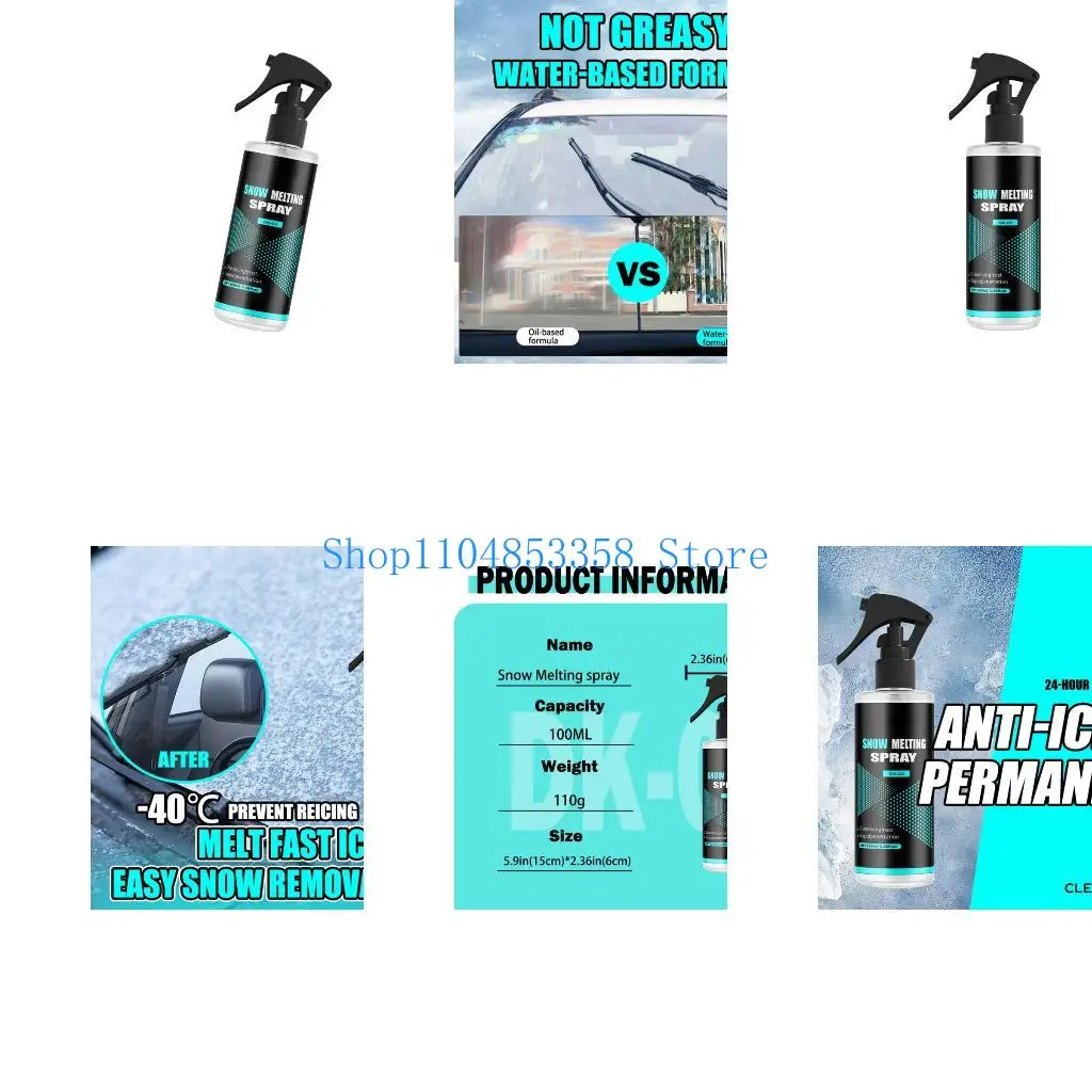 

652F High Performances Windshield Ice Melt Concentrate Eliminates Frosts In Extreme Cold Conditions Without Damaging Glass