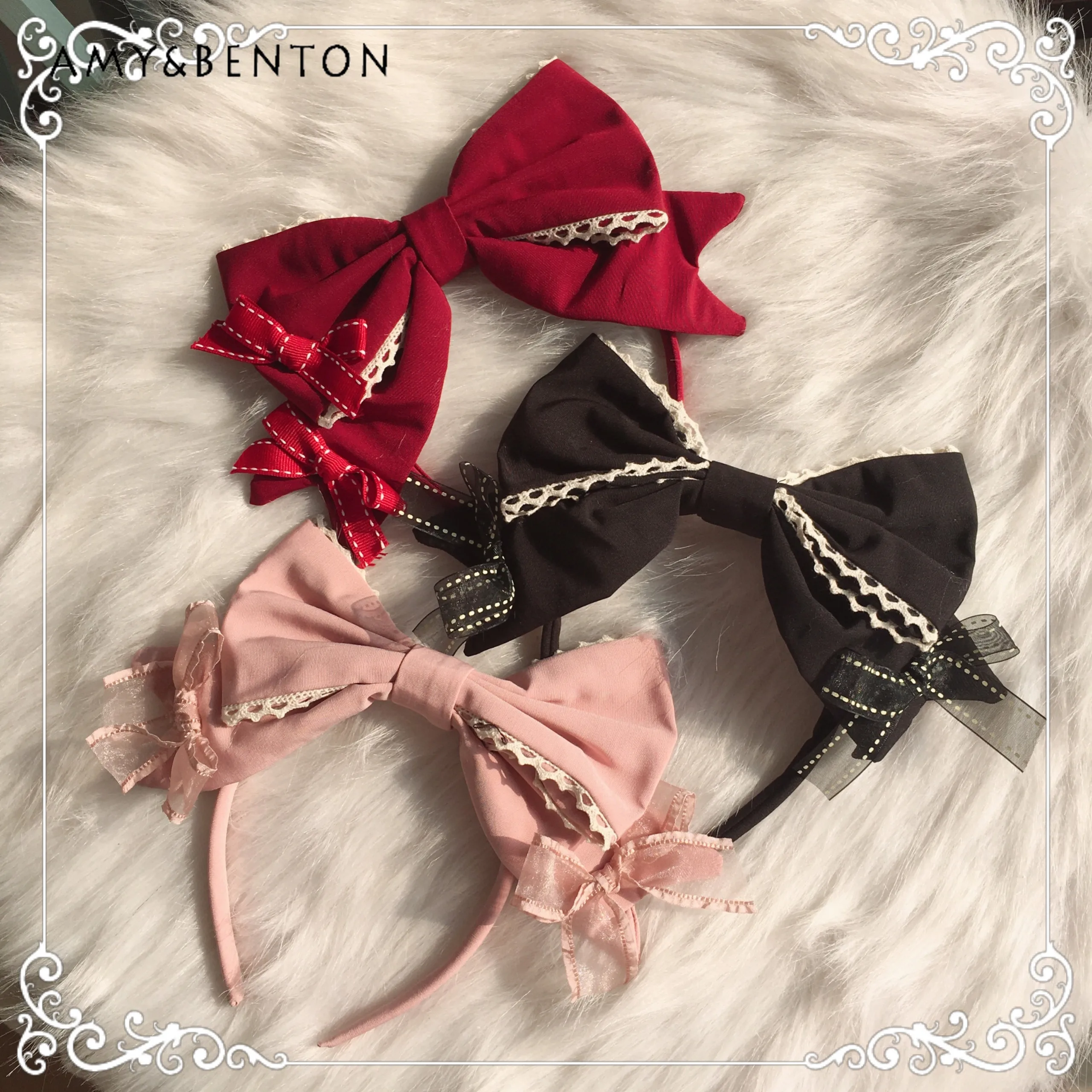 Lolita Bowknot Headband Japanese Sweet Cute Girl Hair Accessories Preppy Style Kawaii Temperament Y2K Hair Bands for Women