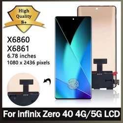 6.78“New Zero40 Display For Infinix Zero 40 4G/5G LCD X6860 X6861 Display Screen Touch Digitizer Assembly Replacement