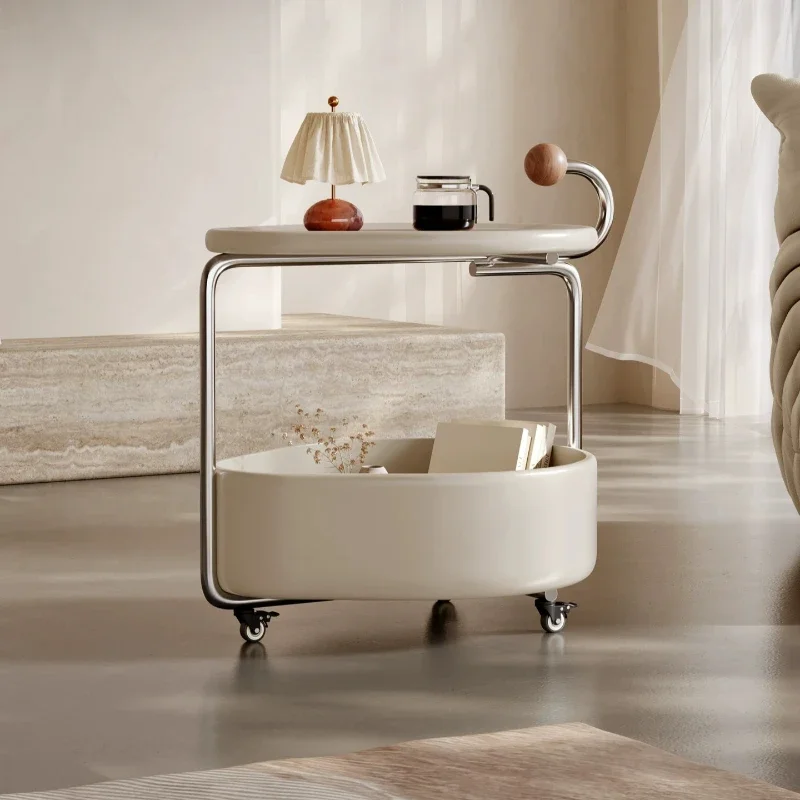 French Movable Coffee Tables Designers Minimalism Italian Tea Utility Cart Living Room Bedroom Stoły Kawowe Home Furniture HQ40T