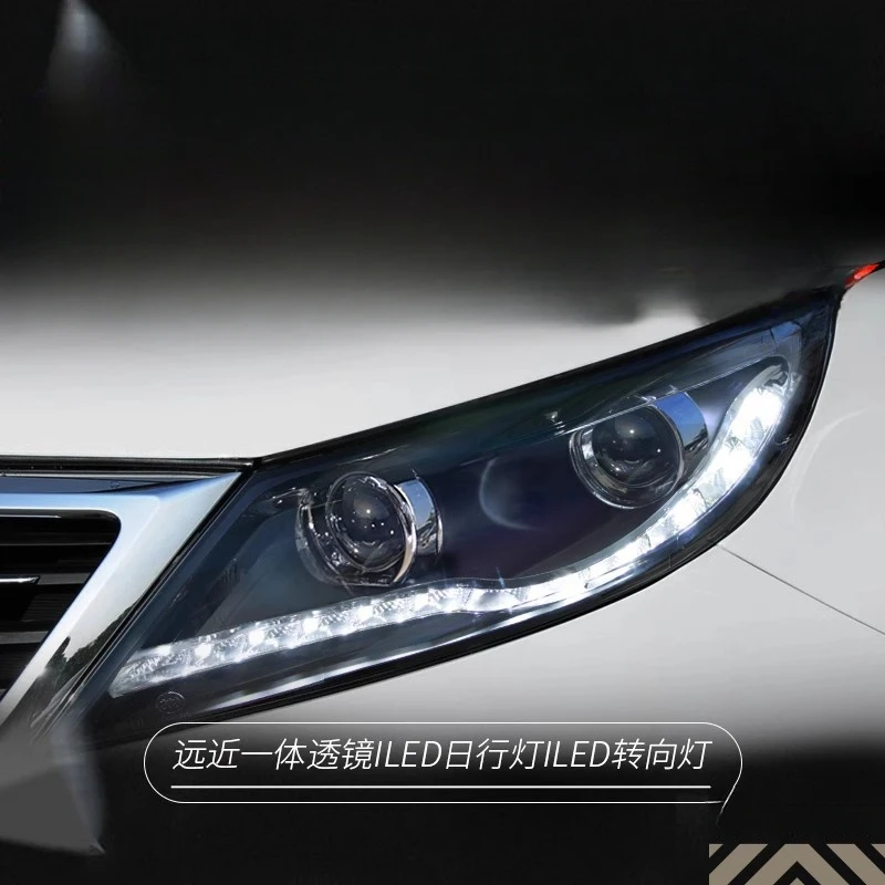 

Suitable for Kia 10-14 Sportage Headlight Assembly Modified LED Angel Eye Daytime Running Light Lens Xenon Headlight