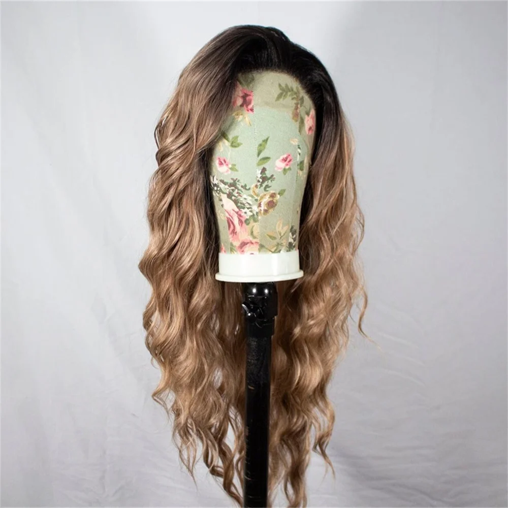 Long 26“ 180%Density Ombre Blond  5x5 Silk Base Lace Wave Jewish Human With BabyHair HD Lace European Hair Preplucked Glueless