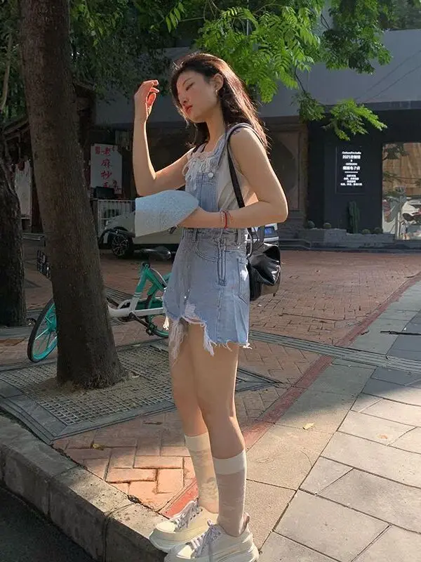 

Slimming Effect ort Jeans Overalls for plus Size Women Summer Thin Sle Faionable Casual Comfortable Breathable