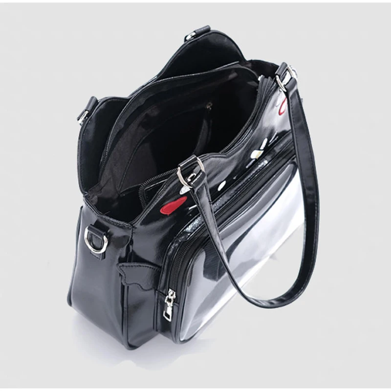 Umhängetasche, Katzenförmige Ita-Tasche mit transparentem Sichtfenster für Abzeichen, Pins und Puppen, leichte, niedliche Mode-Rucksäcke – Detail 19