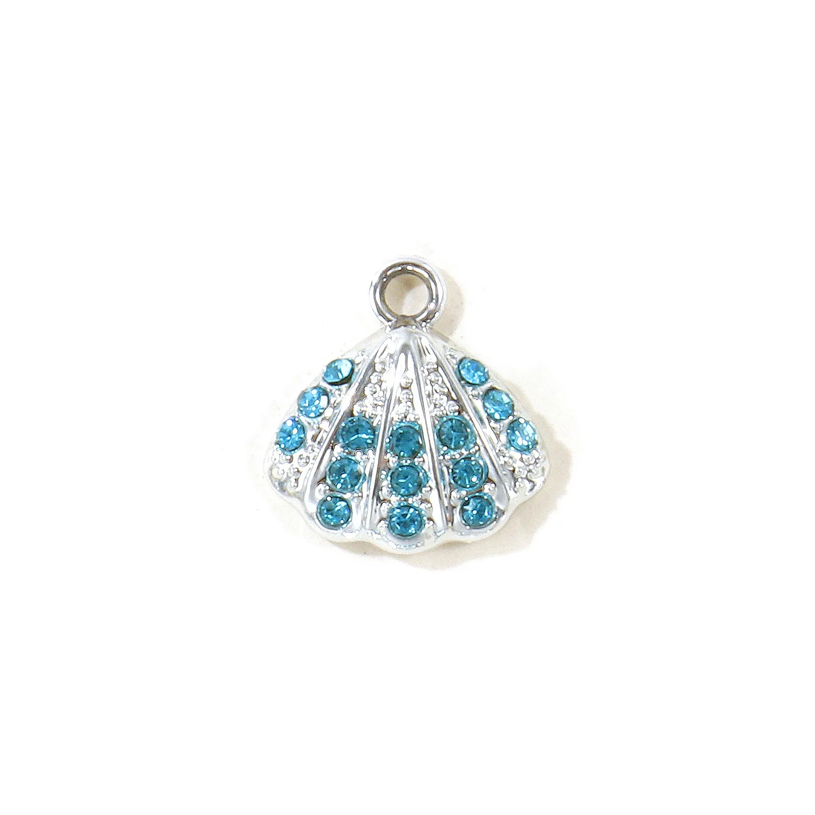 10 Stück Neue Blaue Strass-Ozean-Schmuckanhänger Silberfarbene Zinklegierung Muschel-Schildkröten-Anhänger für Frauen DIY Halsketten-Schmuck – Detail 4