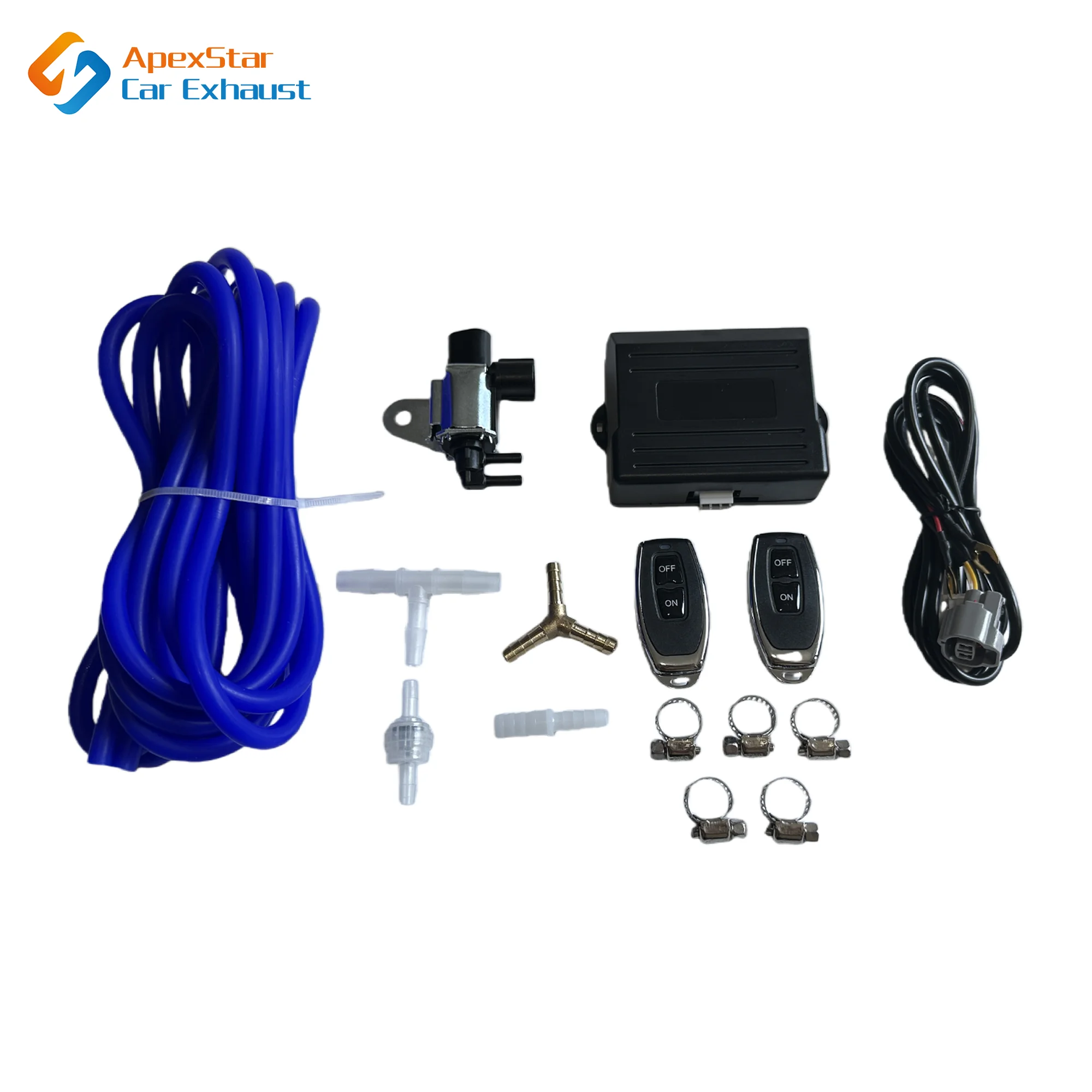 Uniwersalny zestaw sterowania tłumikami zaworów układu wydechowego ApexStar, sterownik próżniowy, pilot zdalnego sterowania, przełącznik.