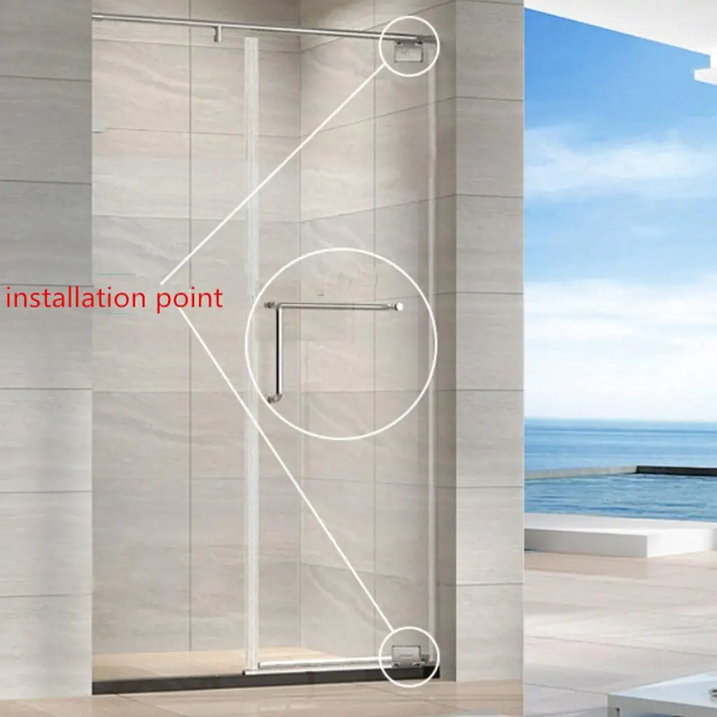 Easy Install Stainless Steel Glass Door Pivot Hinge Square Flat Glass Clamp Tempered Glass Bracket for Home Improvement