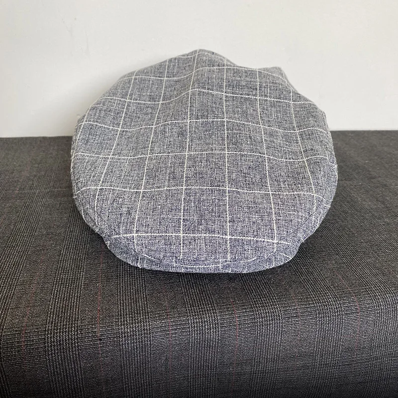 Grey New Cotton Womens Mens Ivy Cap Beret Cabbie Driver Hat Spring Summer Breathable Flat Hats Vintage Gatsby Beret 42 image 5