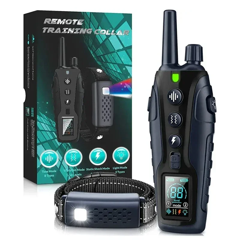 LZJV 1000 m intelligentes Hundetrainingshalsband mit ferngesteuertem Elektroschocker, geeignet zum Verhindern des Bellen von Hunden, Trainingszubehör für Haustierverhalten 3