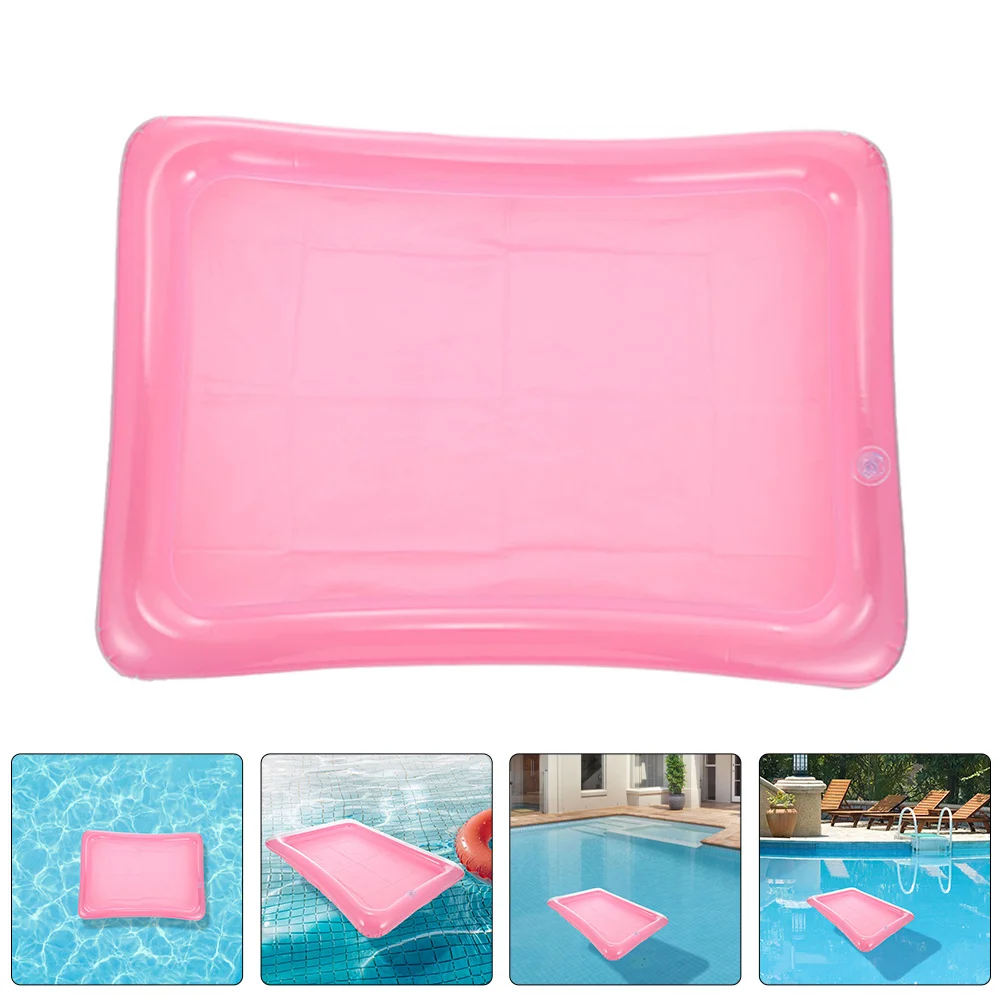 Bandeja de gelo flutuante inflável, 2 peças, suprimentos para festa na piscina, suporte para bebidas, barra de servir gelo inflável, alimentos de grande capacidade