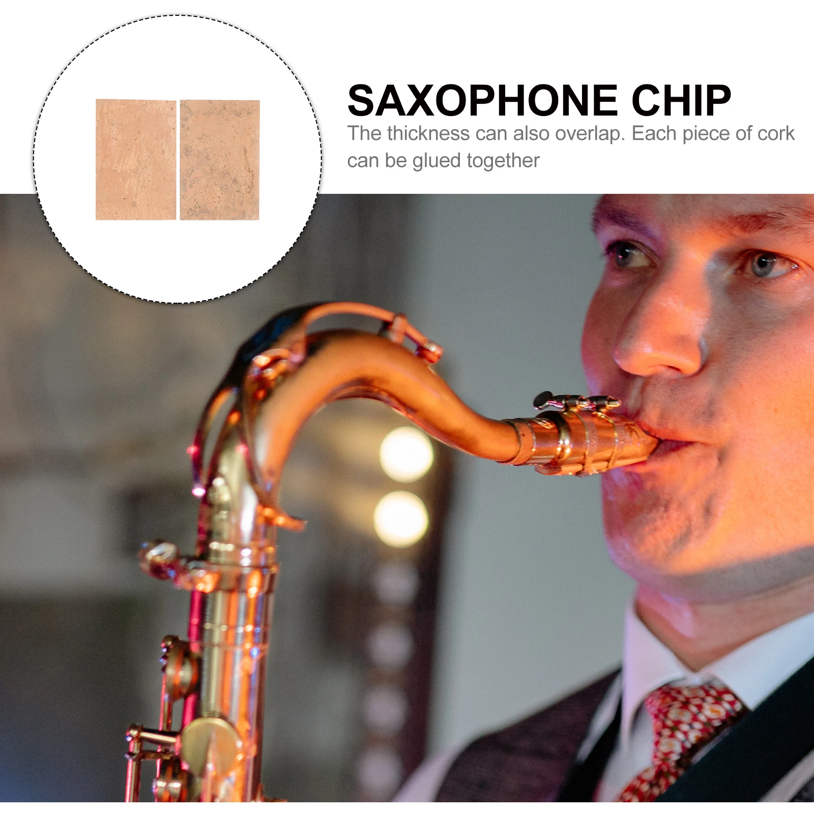 

2pcs Saxophone Cork Sheet Natural Softwood Self-Adhesive For Woodwinds Repair Replacement Joint Cork Clarinet Pads Instrument