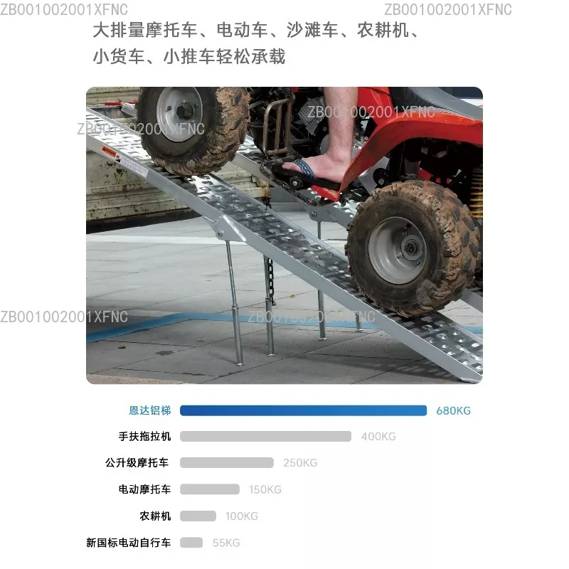 Heavy Duty Folding Steel Loading Ramp for Motorcycle ATV UTV Vehicle