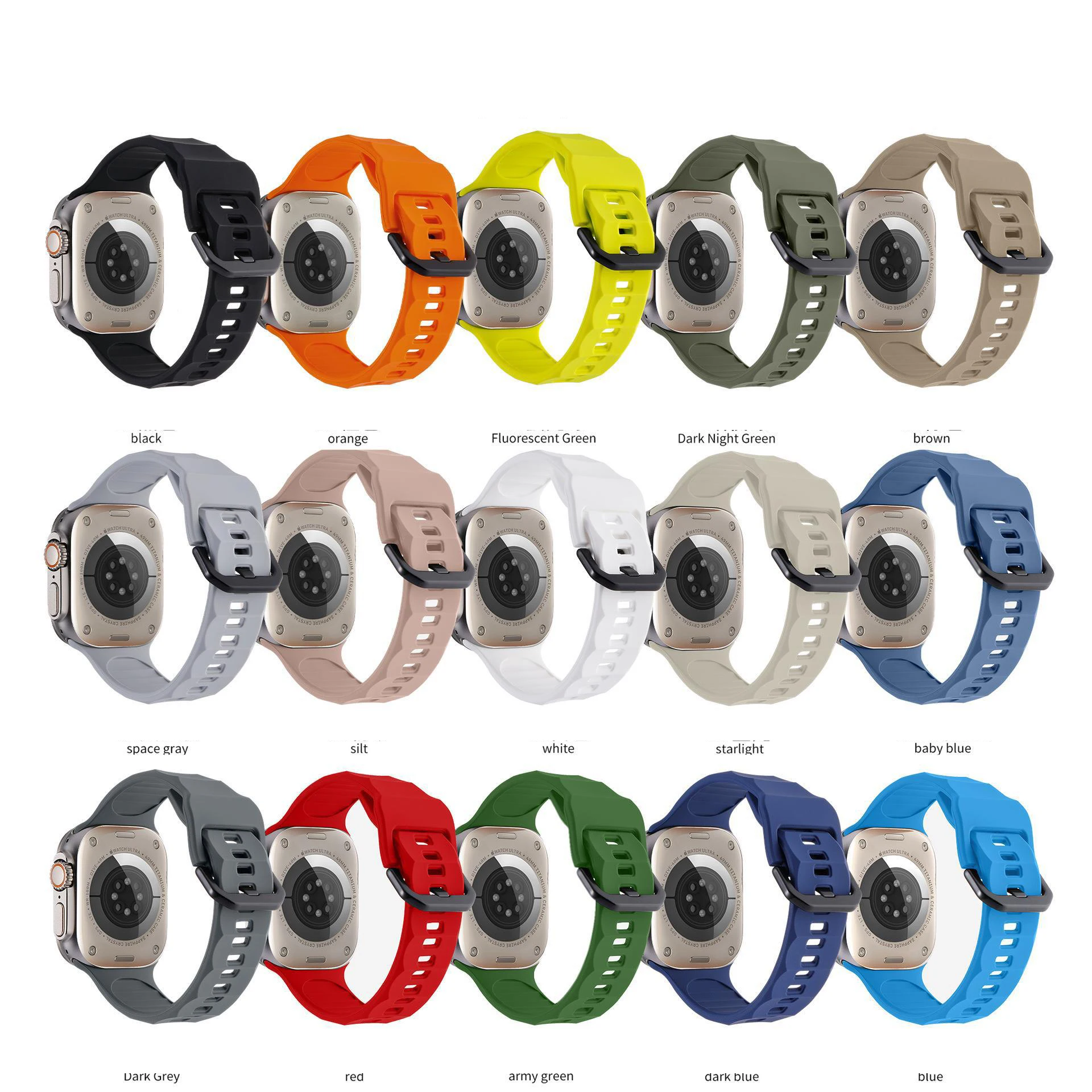 Sport Silicone Strap For Apple Watch Band 46mm 45mm 44mm 42 Silicone Strap Bracelet Correa Watchband For Apple Watch Ultra2 49mm
