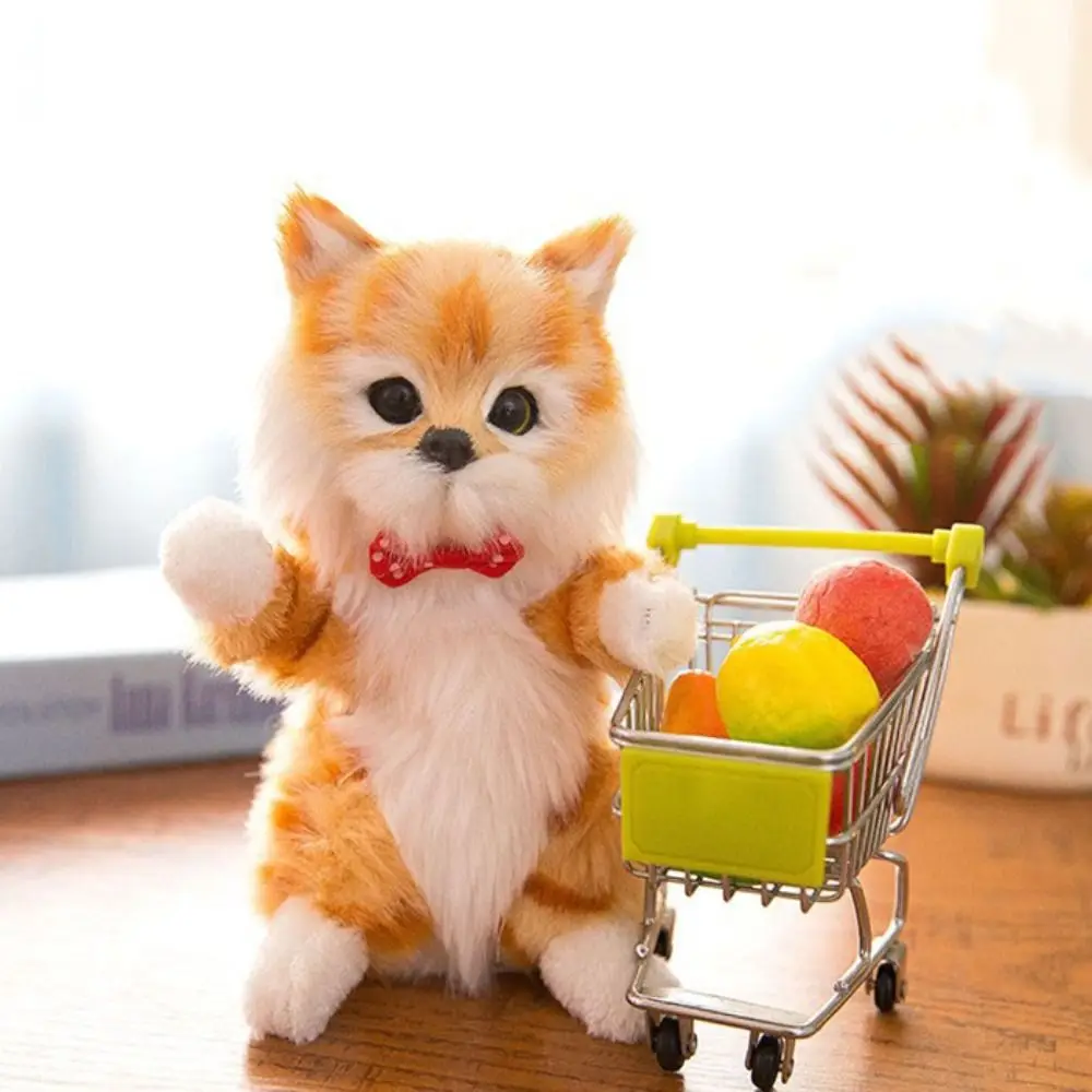 

PP Cotton Simulation Cat Plush Toys Fluffy Interactive Soft Stuffed Kitten Model with Sound Collection Fake Cats Plushie Figure