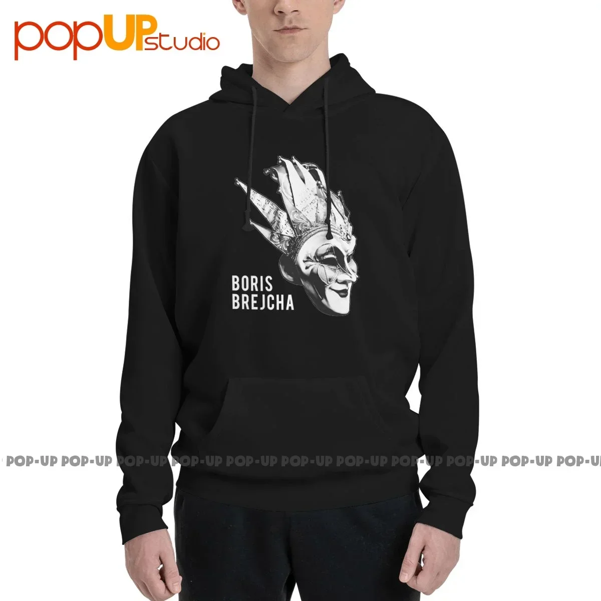 سويت شيرت بقلنسوة بشعار Dj Boris Brejcha، هوديس لطيف وعصري ومريح