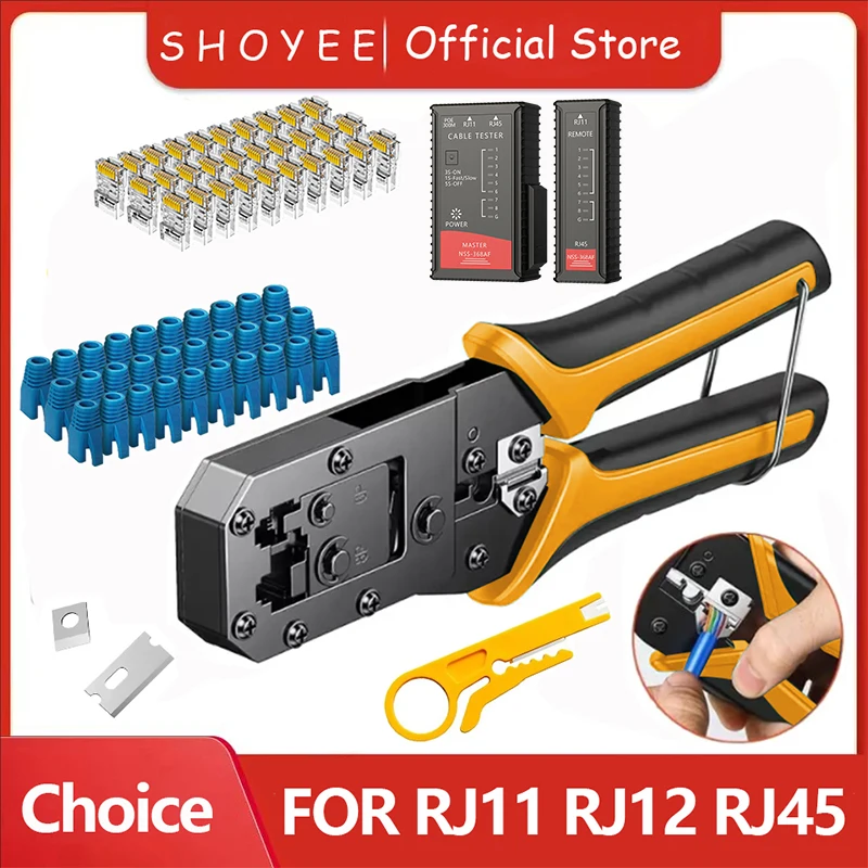 RJ45 Crimping Tool Ethernet Network LAN Cable Crimper Cutter Stripper Plier 8P RJ45 6P RJ12 RJ11 for Modular Connector