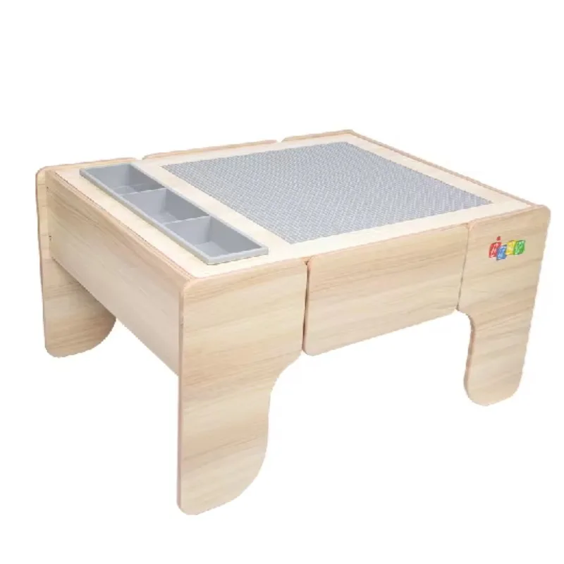 

Children's Building Table Compatible With logo Early Education Dual-use Learning Table Wooden Assembled Toy Table